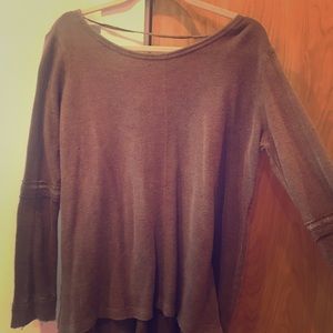 Free People Flare Sleeve Cozy Top